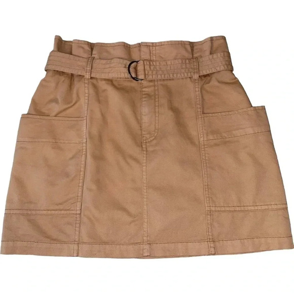 WILD Fable High-Rise Belted Mini Skirt Tan - Picture 3 of 11